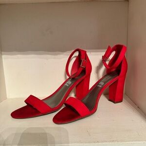 Red sandal heels